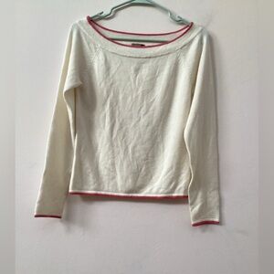 White and pink Striped Sweater